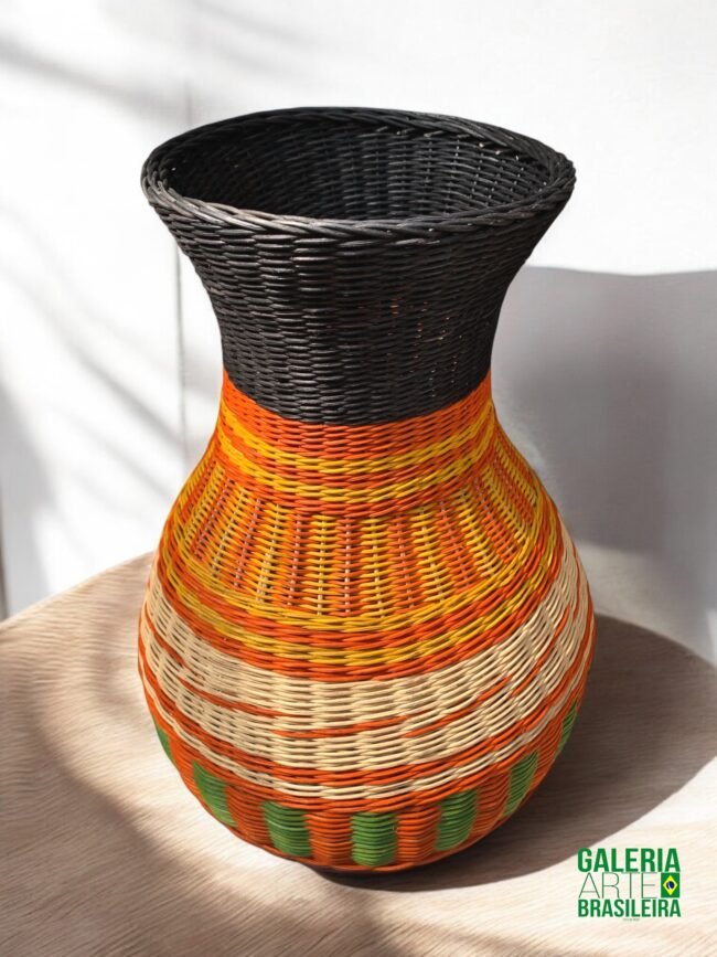 Vaso Colorido em Fibra Natural de Cipó Ambé - Imagem 2