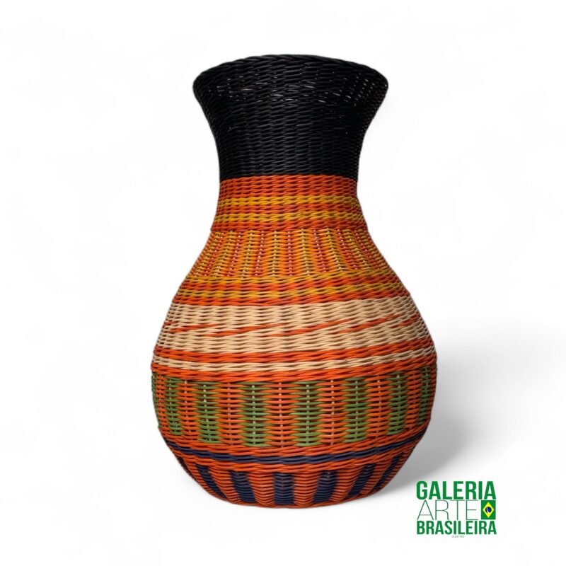 Vaso Colorido em Fibra Natural de Cipó Ambé