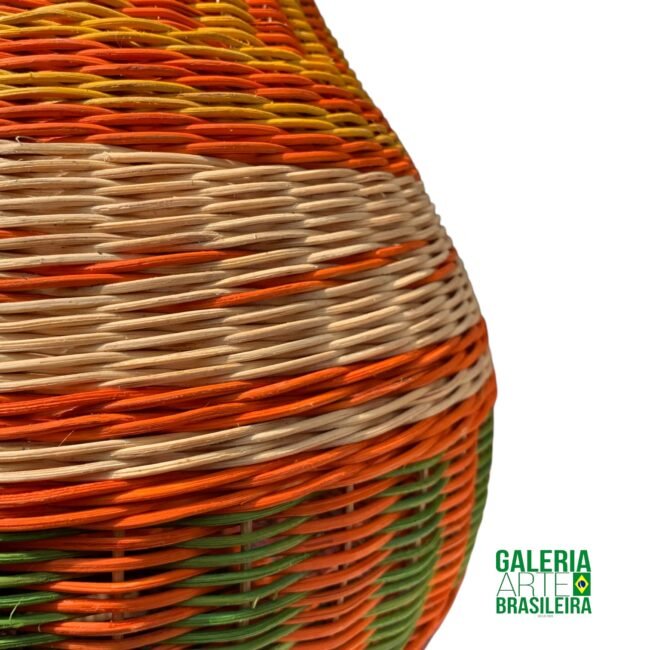 Vaso Colorido em Fibra Natural de Cipó Ambé - Imagem 4