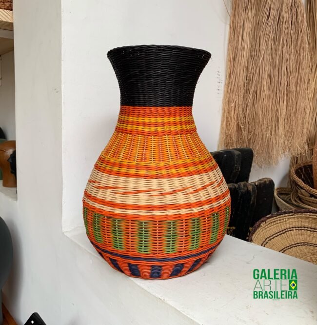 Vaso Colorido em Fibra Natural de Cipó Ambé - Imagem 3