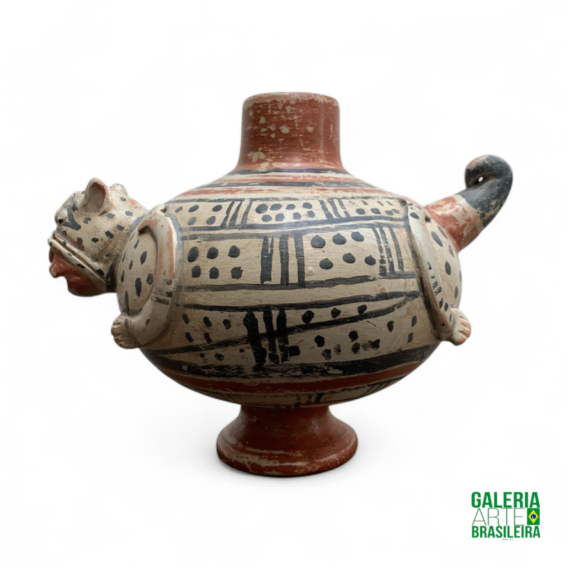 Vaso Onça em Cerâmica