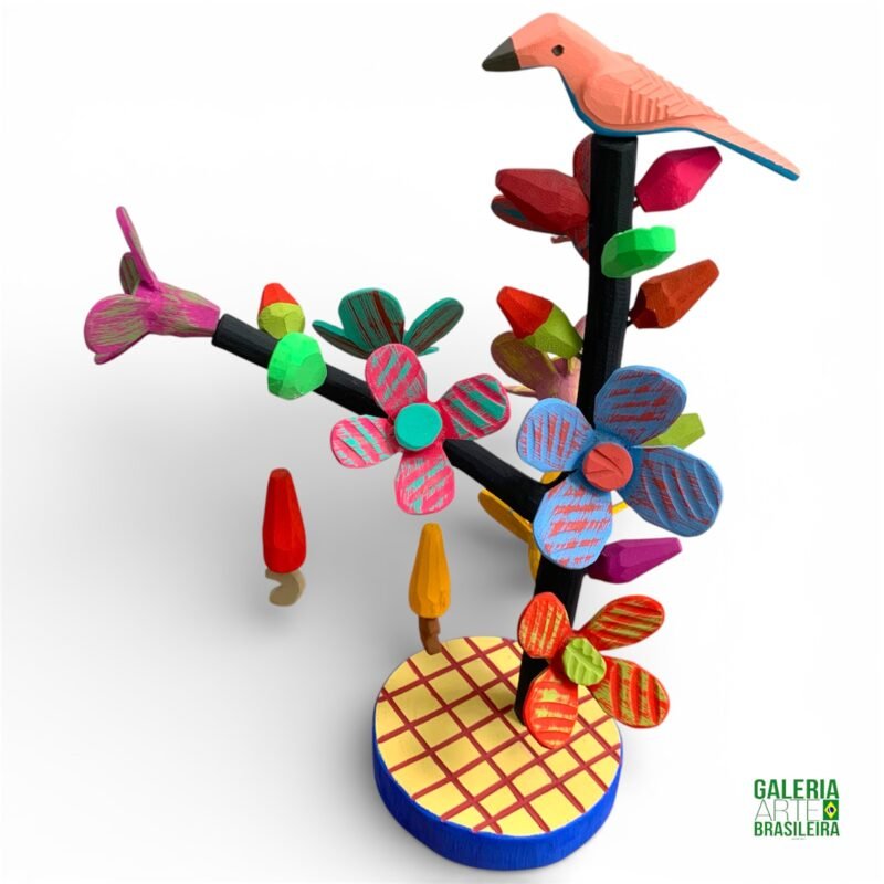 arvore com pássaro e caju