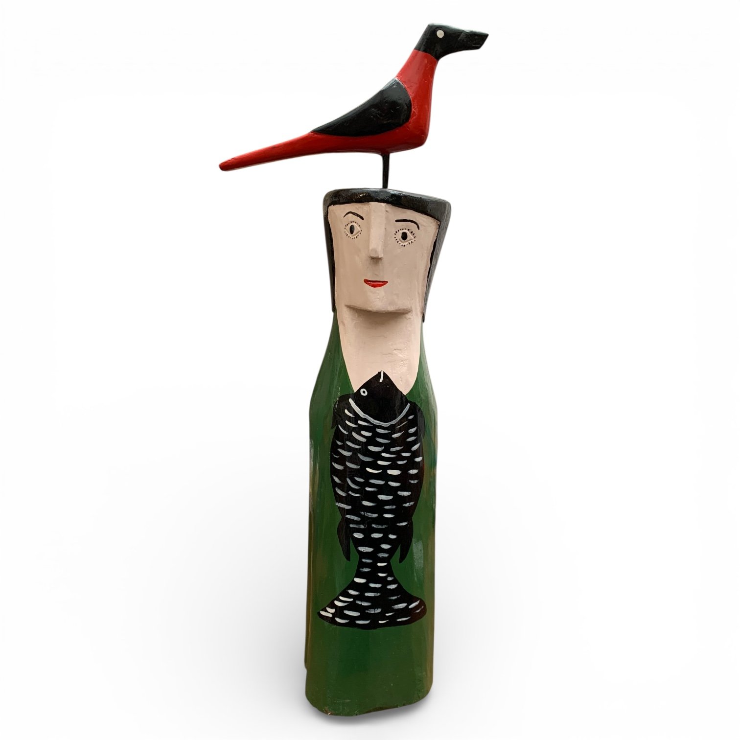 homem com pássaro e peixe